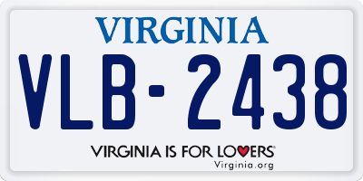 VA license plate VLB2438