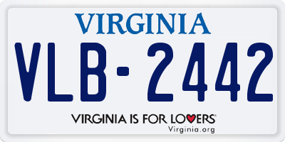 VA license plate VLB2442