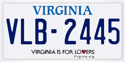 VA license plate VLB2445