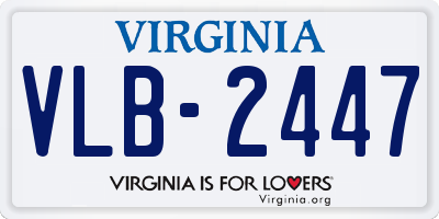 VA license plate VLB2447