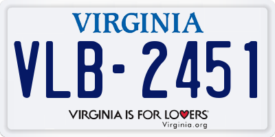 VA license plate VLB2451