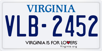 VA license plate VLB2452