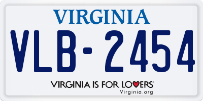 VA license plate VLB2454
