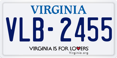 VA license plate VLB2455