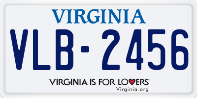 VA license plate VLB2456