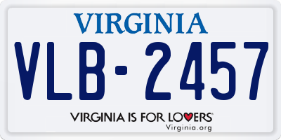VA license plate VLB2457