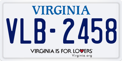 VA license plate VLB2458