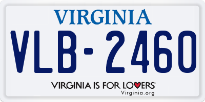 VA license plate VLB2460