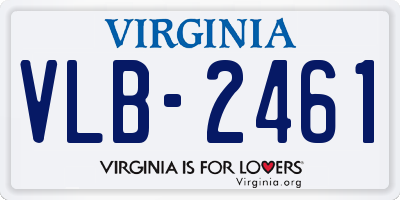 VA license plate VLB2461