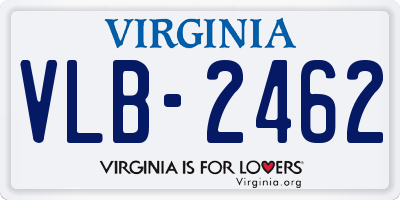 VA license plate VLB2462