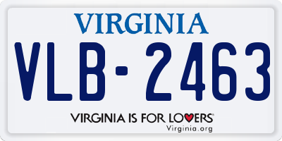 VA license plate VLB2463