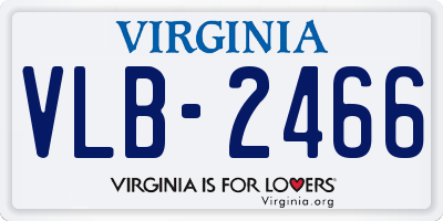 VA license plate VLB2466