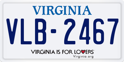 VA license plate VLB2467