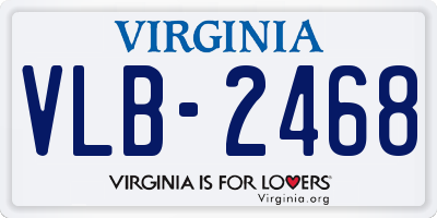 VA license plate VLB2468