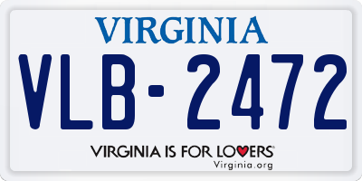 VA license plate VLB2472