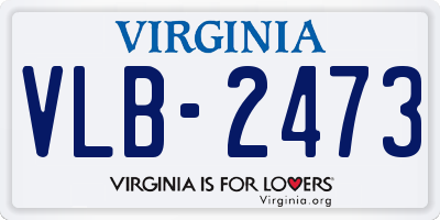 VA license plate VLB2473