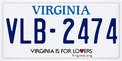 VA license plate VLB2474
