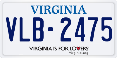 VA license plate VLB2475