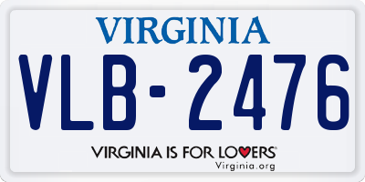 VA license plate VLB2476