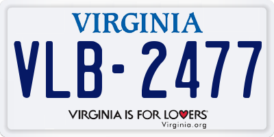 VA license plate VLB2477
