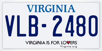 VA license plate VLB2480