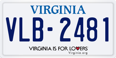 VA license plate VLB2481