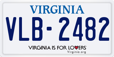 VA license plate VLB2482