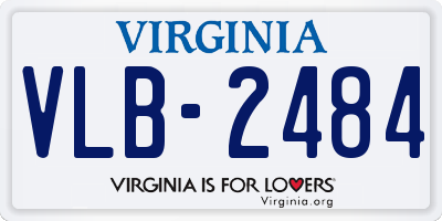 VA license plate VLB2484