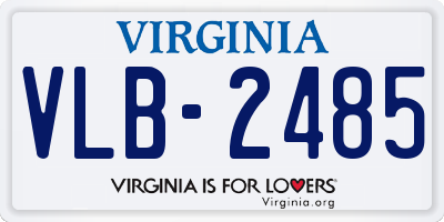 VA license plate VLB2485