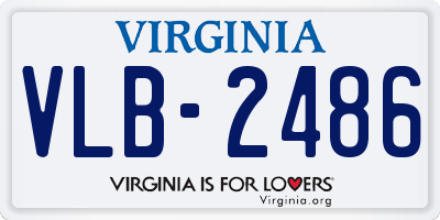 VA license plate VLB2486