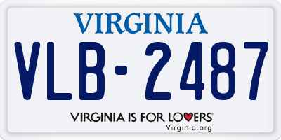 VA license plate VLB2487