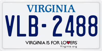 VA license plate VLB2488