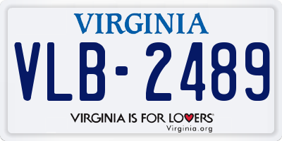 VA license plate VLB2489