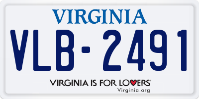 VA license plate VLB2491