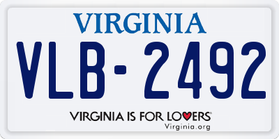 VA license plate VLB2492