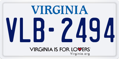 VA license plate VLB2494