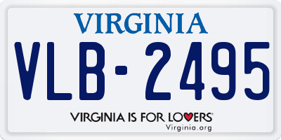 VA license plate VLB2495