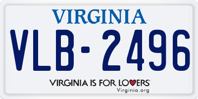 VA license plate VLB2496