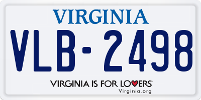 VA license plate VLB2498