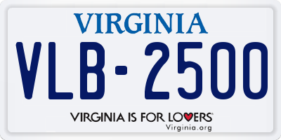VA license plate VLB2500