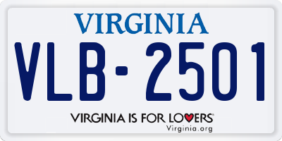 VA license plate VLB2501