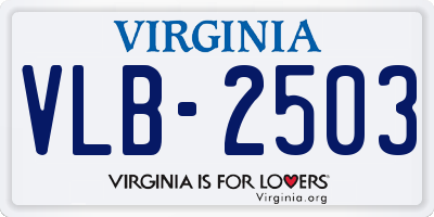 VA license plate VLB2503