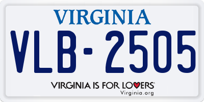 VA license plate VLB2505