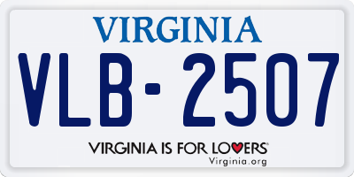 VA license plate VLB2507
