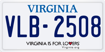 VA license plate VLB2508