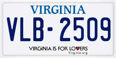 VA license plate VLB2509