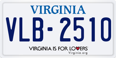 VA license plate VLB2510