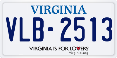VA license plate VLB2513