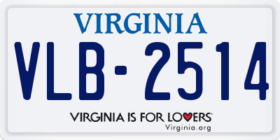 VA license plate VLB2514