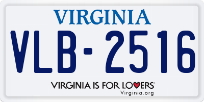 VA license plate VLB2516